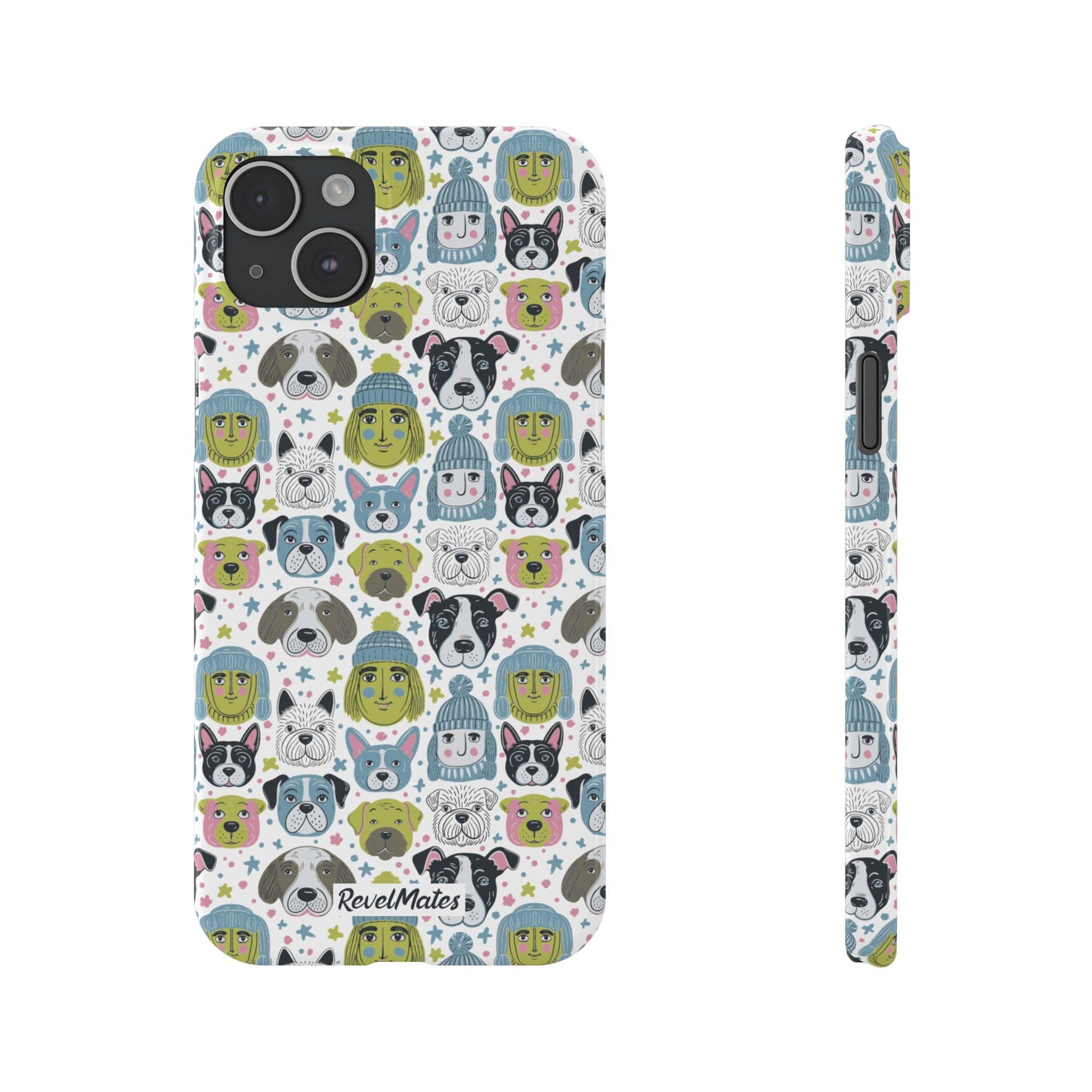 iPhone Slim Phone Case | Winter Doggies Design