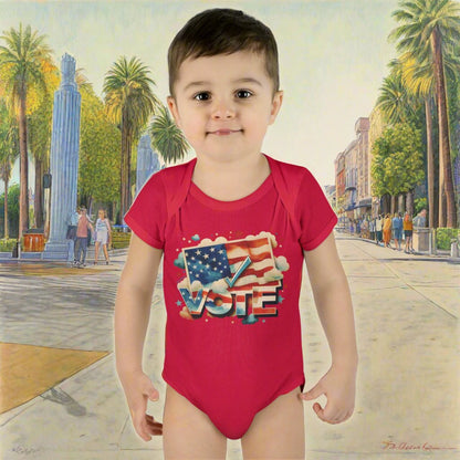 Unisex Infant Baby Rib Bodysuit | NB-24M | VOTE Watercolor Design | US Elections | 8 colors