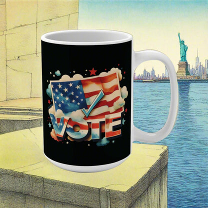 Ceramic Mug 15oz (440 ml) | VOTE Watercolor Design | US Elections | 2 colors