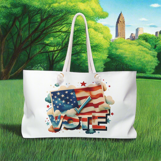 Weekender Beach Bag | All Over Print Bag | VOTE Watercolor Design | US Elections | 2 colors