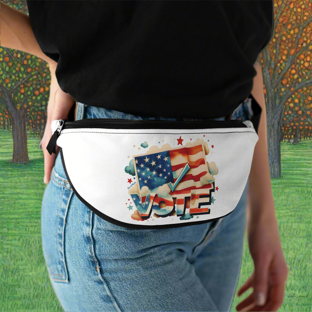 Unisex Fanny Pack | Waist Pack | Hip Pack | Hip Bag | Hips Bag | Waist Bag | VOTE Watercolor Design | US Elections | 2 colors