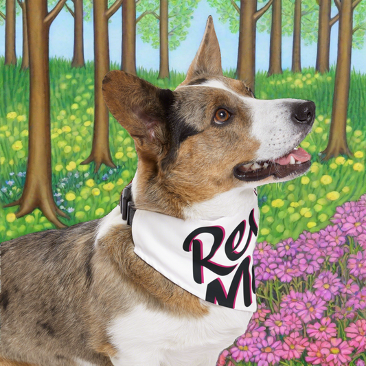 Pet Bandana Collar | White & Black RevelMates Design