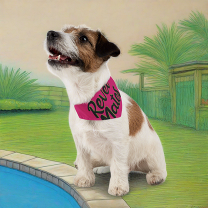 Pet Bandana Collar | Fuchsia & Black RevelMates Design