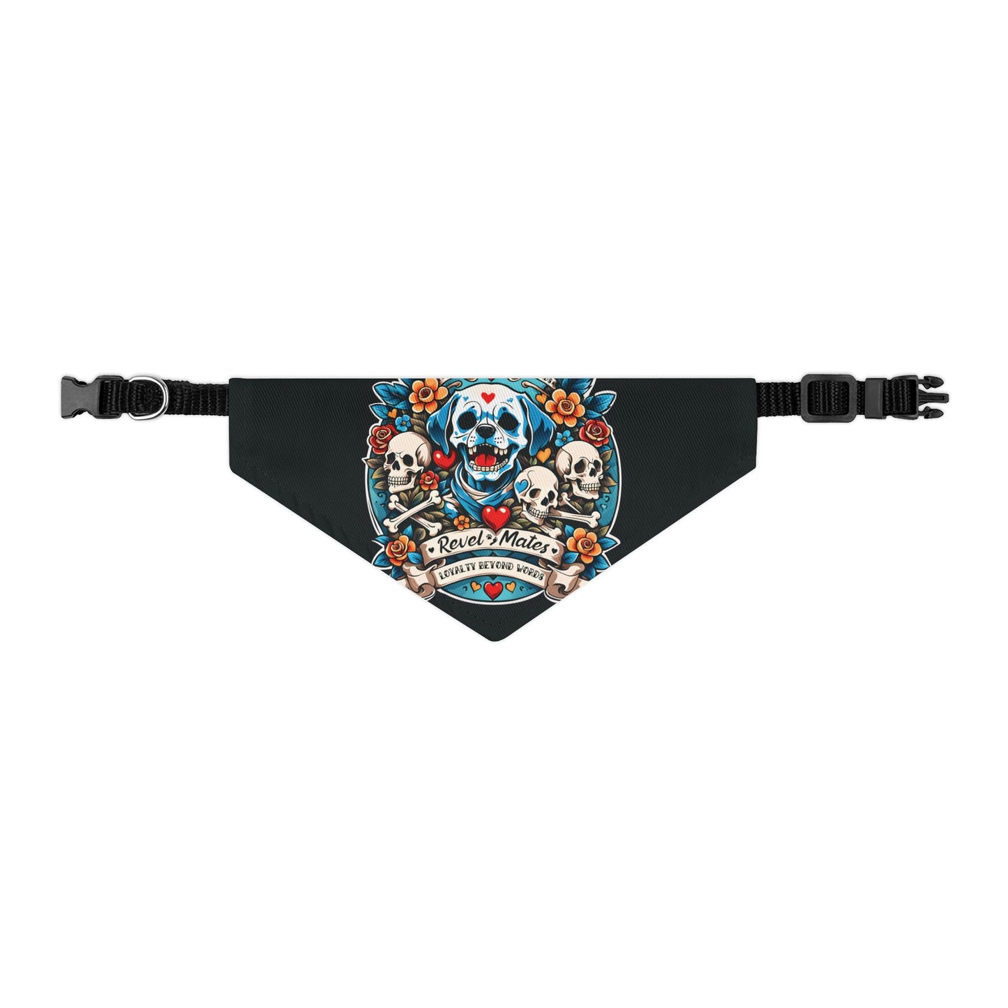 Pet Bandana Collar | Skull Tattoo Design V.2 | 2 colors