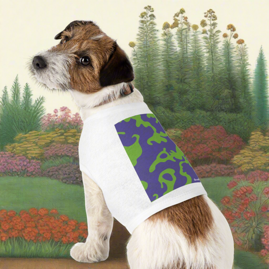 Pet T-Shirt | Camouflage Lavender & Lime Design