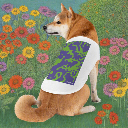 Pet T-Shirt | Camouflage Lavender & Lime Design