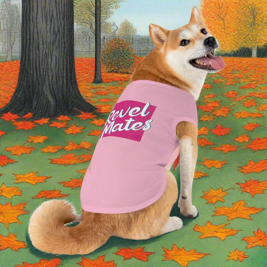 Pet T-Shirt | Fuchsia & White RevelMates Square Design | 4 colors