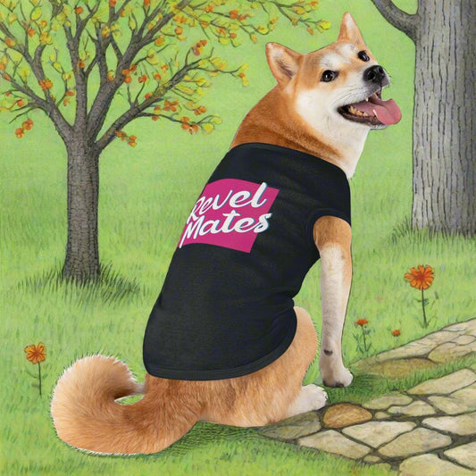 Pet T-Shirt | Fuchsia & White RevelMates Square Design | 4 colors