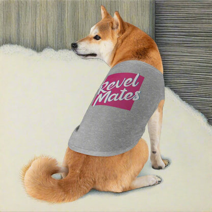 Pet T-Shirt | Fuchsia & White RevelMates Square Design | 4 colors