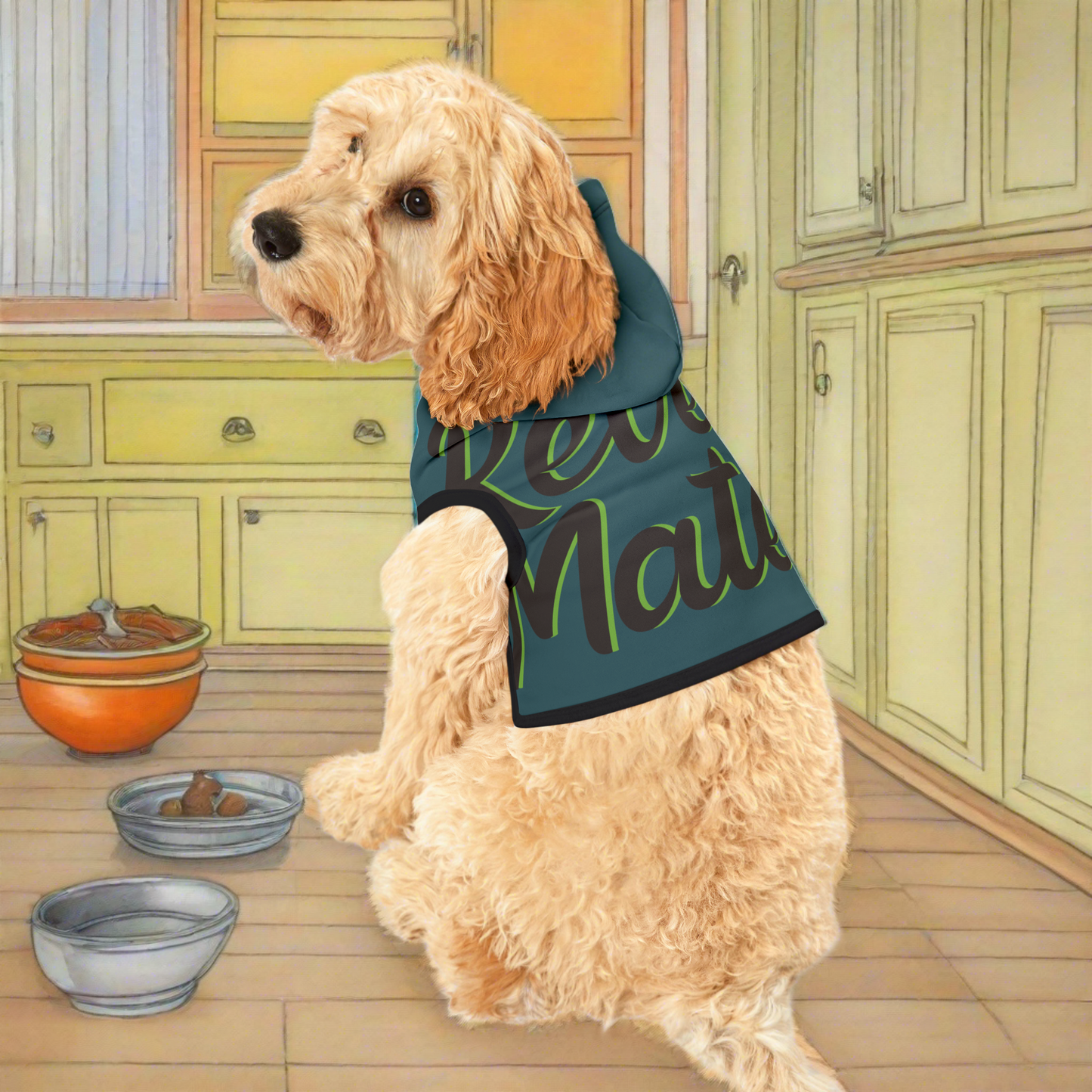 Pet Hoodie | for Dogs and Cats | Turquoise & Brown RevelMates Design