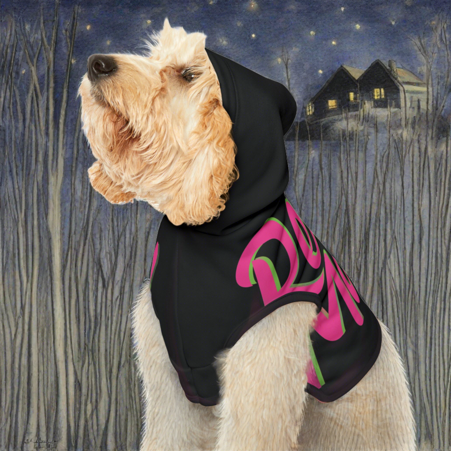 Pet Hoodie | for Dogs and Cats | Black & Fuchsia RevelMates Design