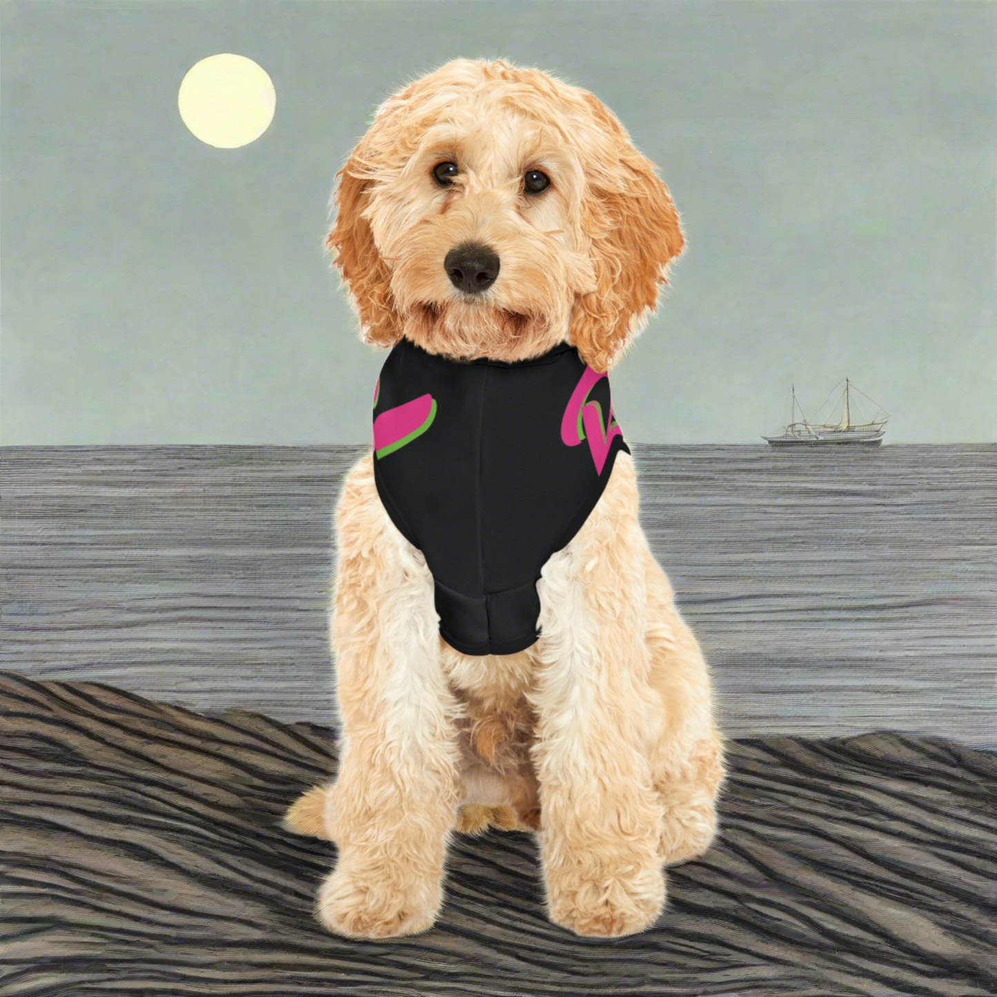 Pet Hoodie | for Dogs and Cats | Black & Fuchsia RevelMates Design