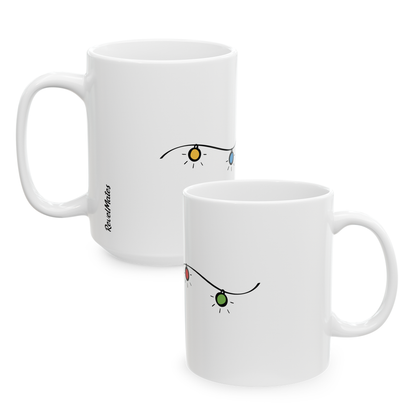 Ceramic Mug (11oz, 15oz) | Christmas Lights Design | 2 sizes