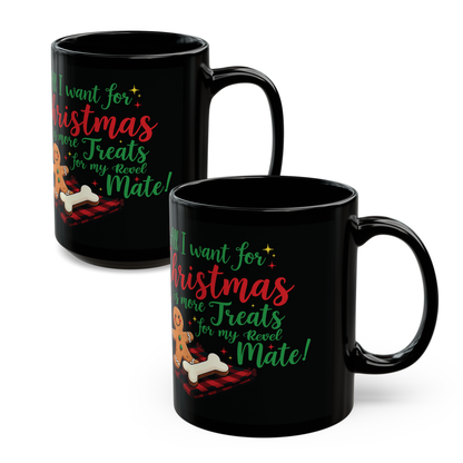 Total Black Ceramic Mug (11oz, 15oz) | Ginger Cookie Mates Design | 2 sizes