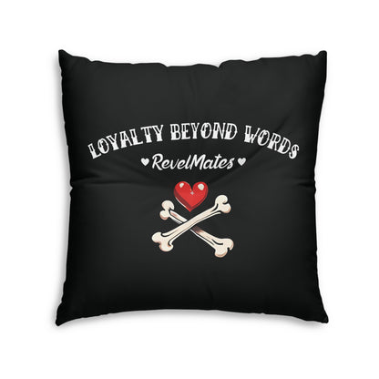 Square Tufted Floor Pillow | for Pets and Companions | Dog Skull Tattoo Design | 4 colors