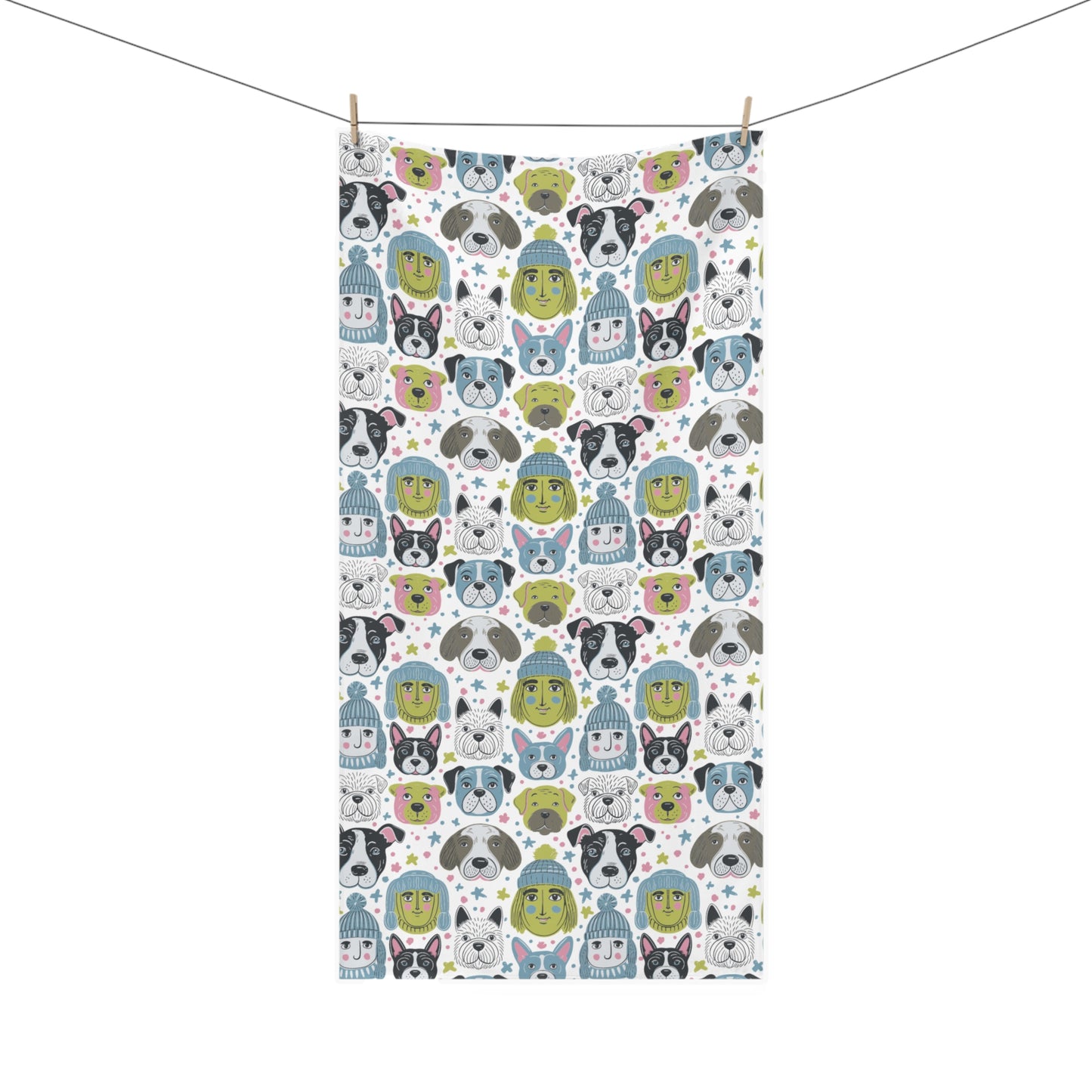 Bath Towel | Winter Doggies Design