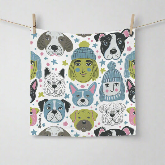 Face Towel | Winter Doggies Design