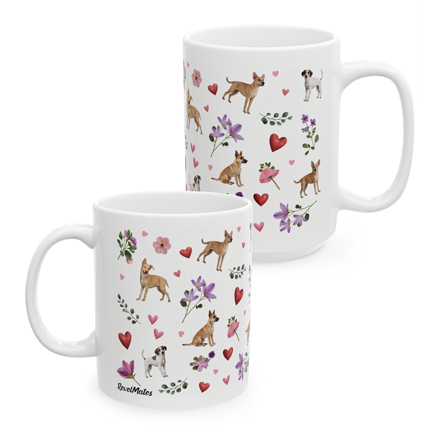 Ceramic Mug (11oz, 15oz) | Puppy Love Design | 2 sizes