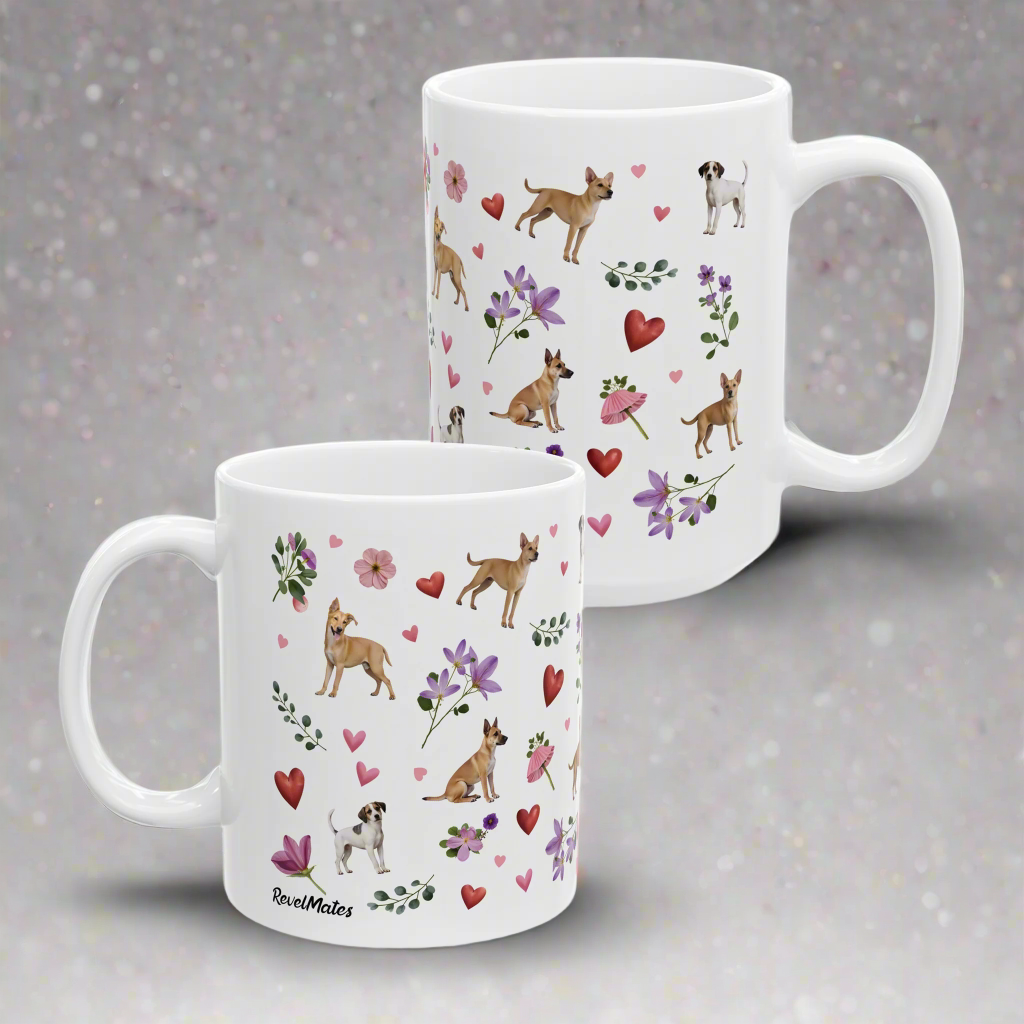 Ceramic Mug (11oz, 15oz) | Puppy Love Design | 2 sizes