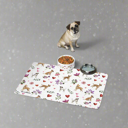 Pet Food Mat | for Dogs, Cats and all beloved Pets | Puppy Love Design