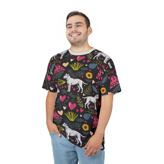 Unisex Cut & Sew T-Shirt | All Over Print Tee | Hearts & Tails Design