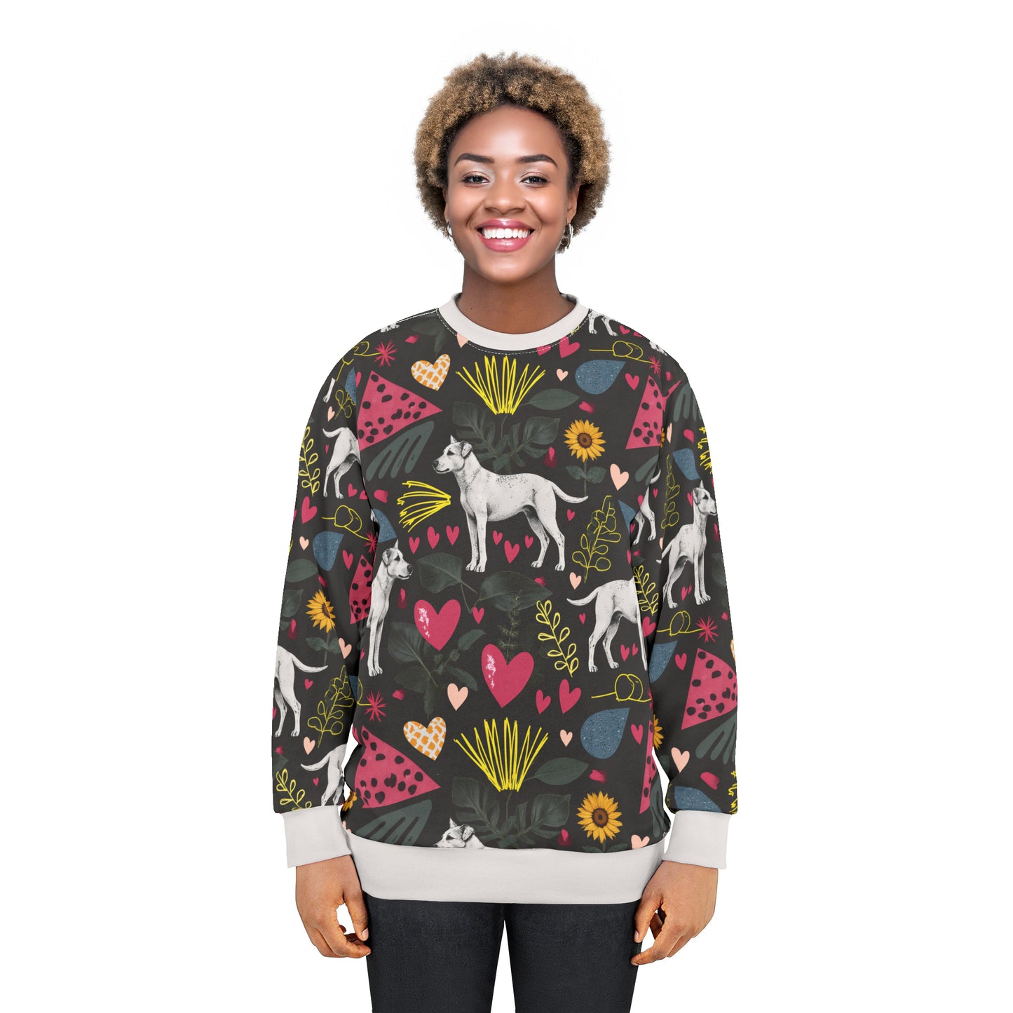 Unisex Cut & Sew Sweatshirt | All Over Print | Hearts & Tails Design