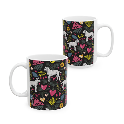 Ceramic Mug (11oz, 15oz) | Hearts & Tails Design | 2 sizes