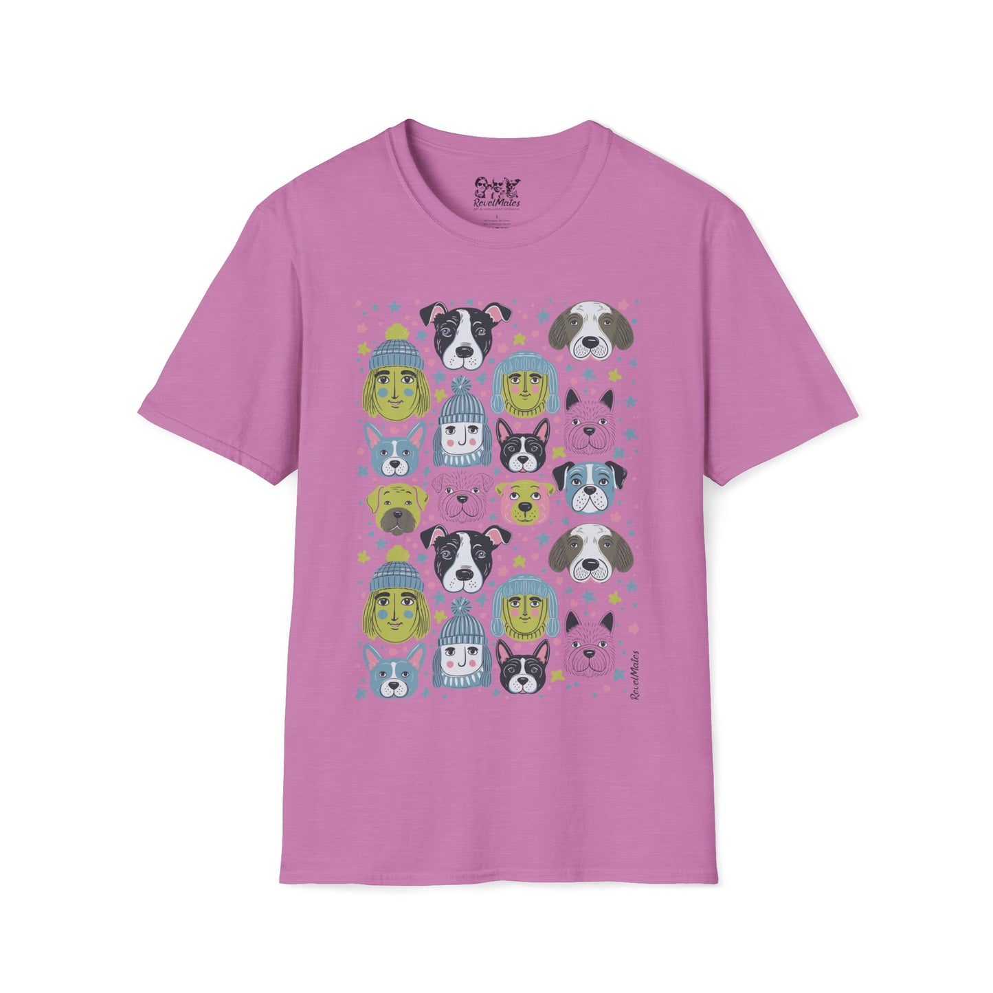 Unisex Softstyle T-Shirt | Winter Doggies Design | 15 colors