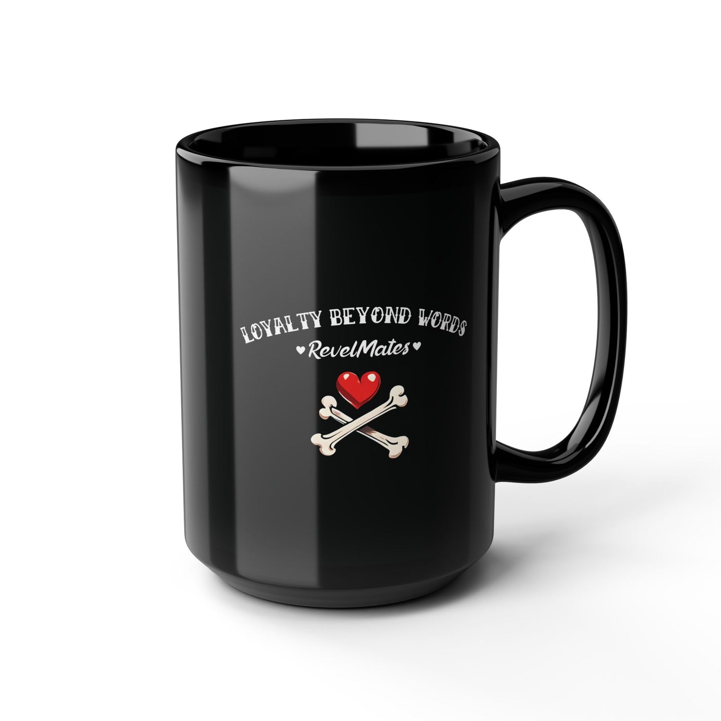 Total Black Ceramic Mug (11oz, 15oz) | Dog Skull Tattoo Design | 2 sizes