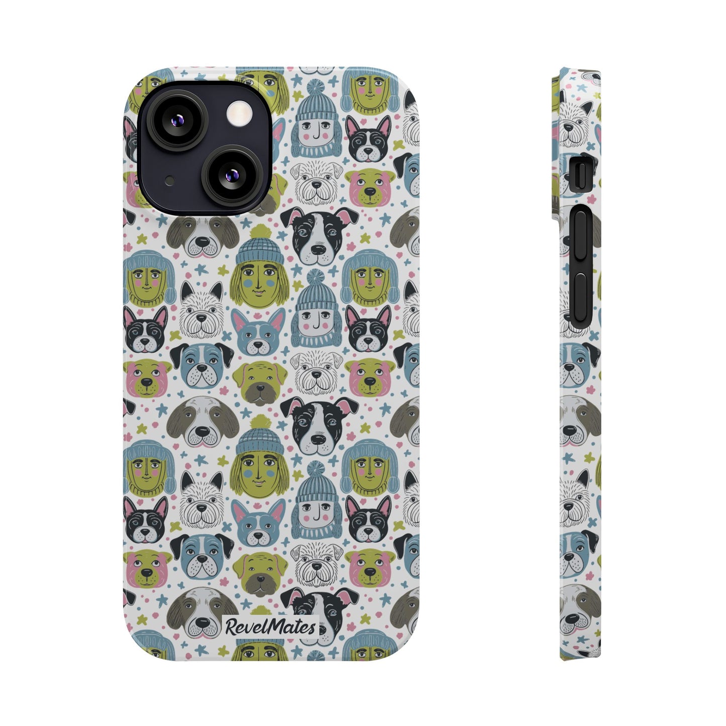 iPhone Slim Phone Case | Winter Doggies Design