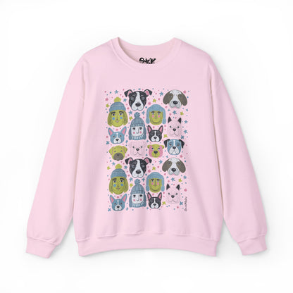 Unisex Heavy Blend Crewneck Sweatshirt | Winter Doggies Design | 14 colors