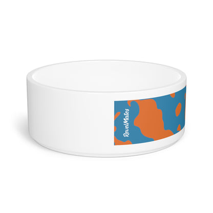 Pet Bowl 16oz (473ml) | Camouflage Blue & Orange Design