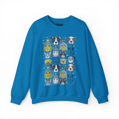 Unisex Heavy Blend Crewneck Sweatshirt | Winter Doggies Design | 14 colors