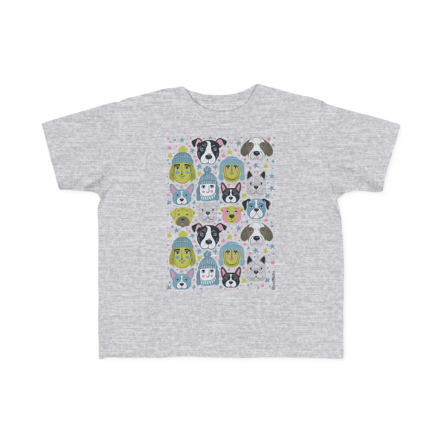 Toddler Unisex Lightweight Fine Jersey T-Shirt | 2T-6T | Winter Doggies Design | 19 colors