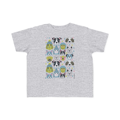 Toddler Unisex Lightweight Fine Jersey T-Shirt | 2T-6T | Winter Doggies Design | 19 colors