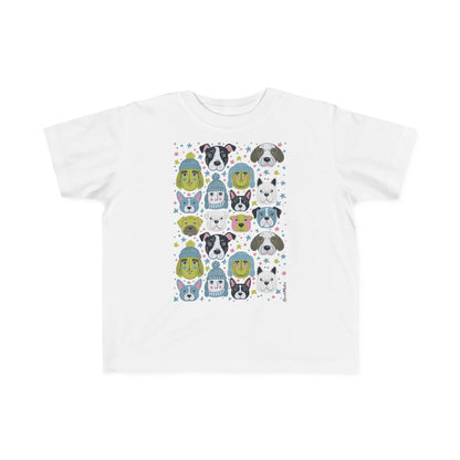 Toddler Unisex Lightweight Fine Jersey T-Shirt | 2T-6T | Winter Doggies Design | 19 colors