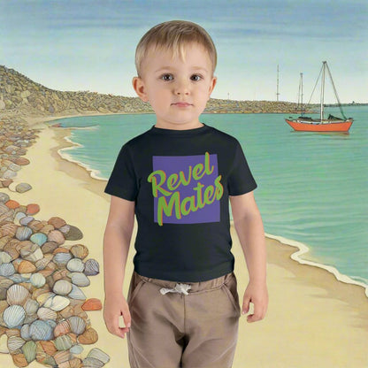 Unisex Infant Fine Jersey T-Shirt | 6M-24M | Lavender & Lime RevelMates Square Design | 4 colors