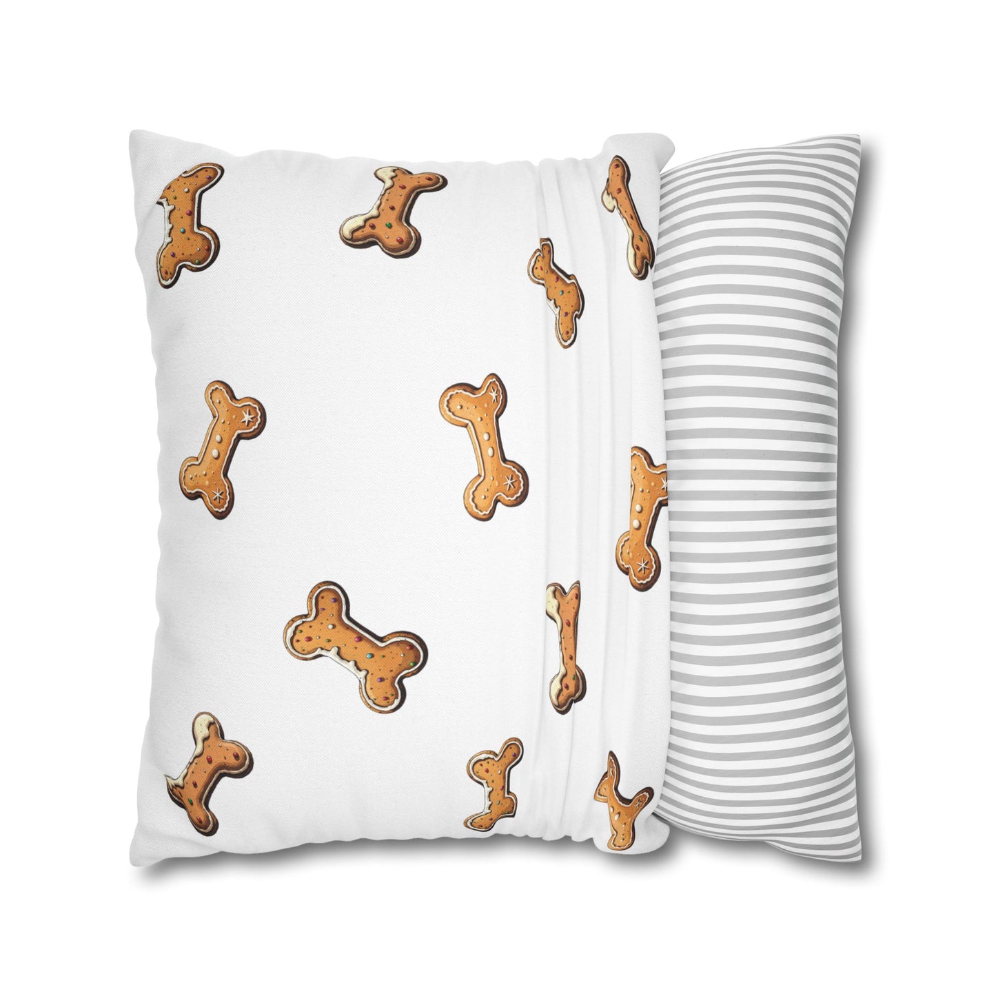 Spun Polyester Square Pillowcase | Ginger Cookie Mates Design | 4 sizes