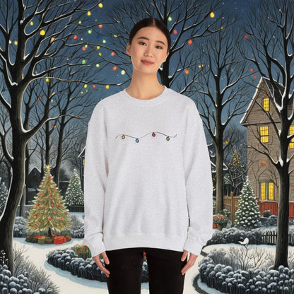 Unisex Heavy Blend Crewneck Sweatshirt | Christmas Lights Design | 8 colors