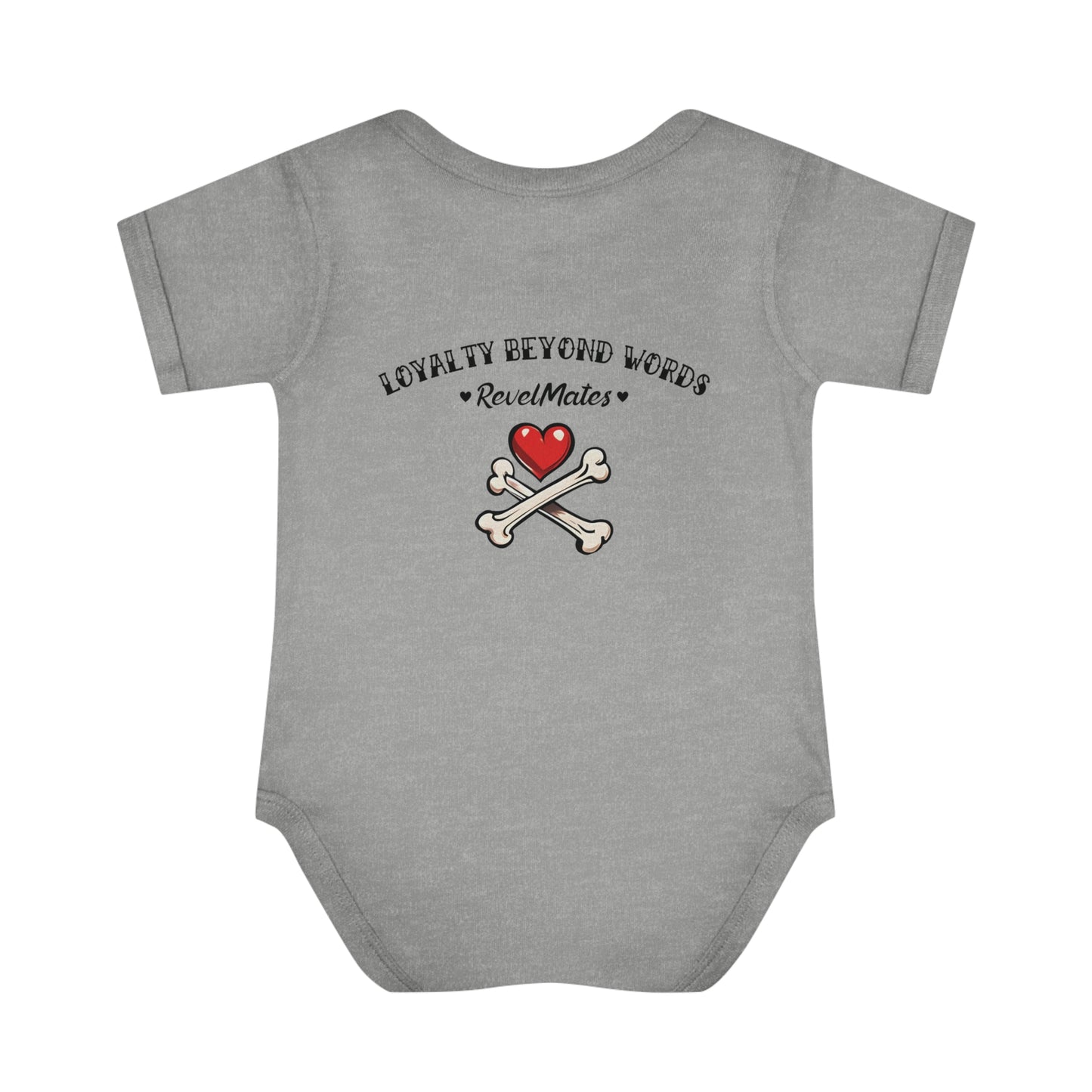 Infant Unisex Baby Rib Bodysuit | NB-24M | Dog Skull Tattoo Design | 4 colors