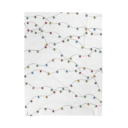 Velveteen Plush Blanket | Christmas Lights Design | 3 sizes