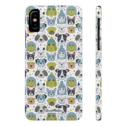 iPhone Slim Phone Case | Winter Doggies Design