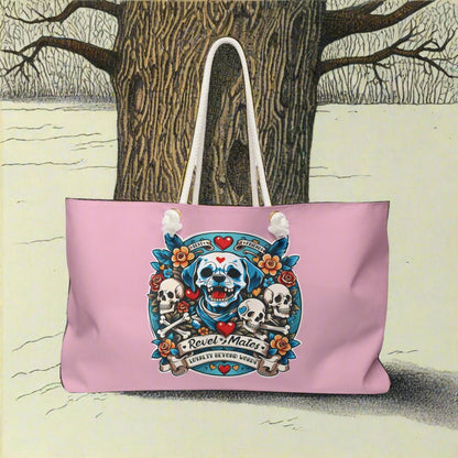 Weekender Beach Bag | All Over Print Bag | Dog Skull Tattoo Design | 4 colors