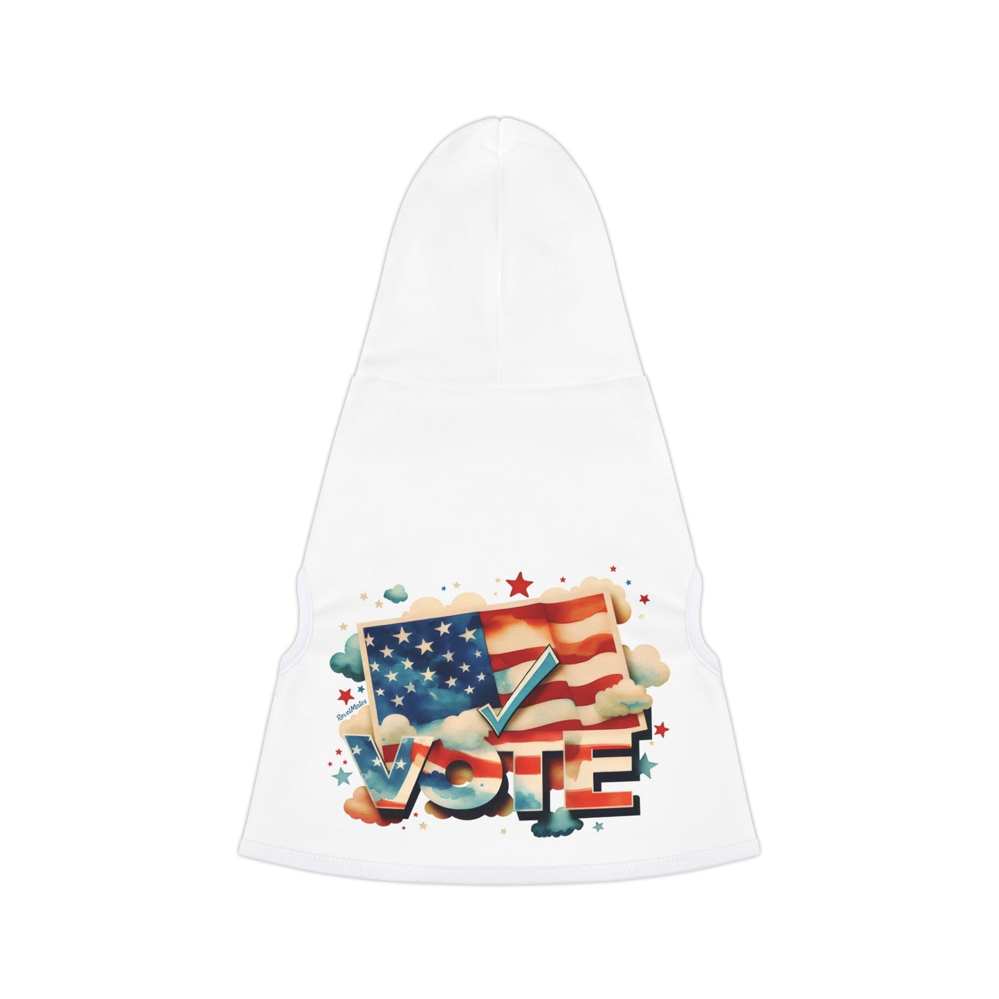 Pet Hoodie | for Dogs and Cats | VOTE Watercolor Design | US Elections | 2 colors