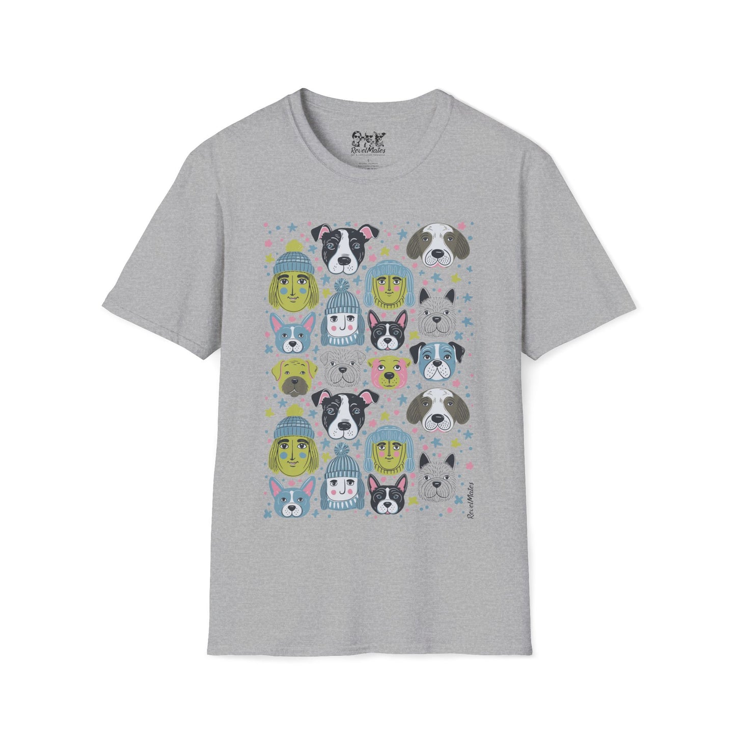 Unisex Softstyle T-Shirt | Winter Doggies Design | 15 colors