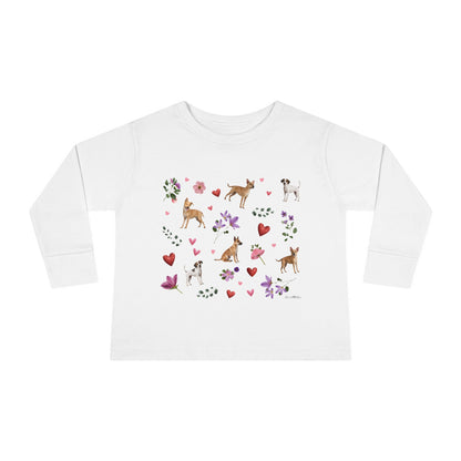 Toddler Unisex Long Sleeve T-Shirt | Puppy Love Design