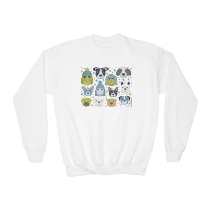 Youth Unisex Crewneck Sweatshirt | Winter Doggies Design | 3 colors