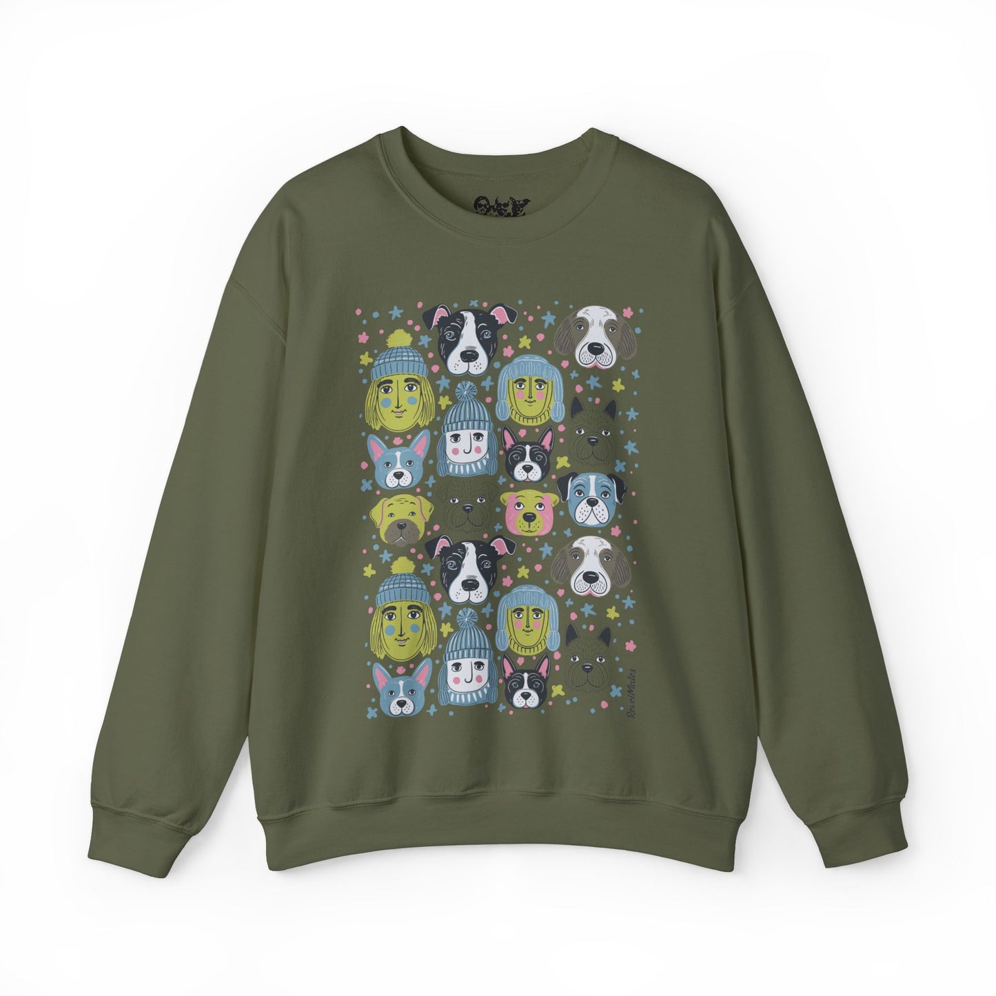 Unisex Heavy Blend Crewneck Sweatshirt | Winter Doggies Design | 14 colors