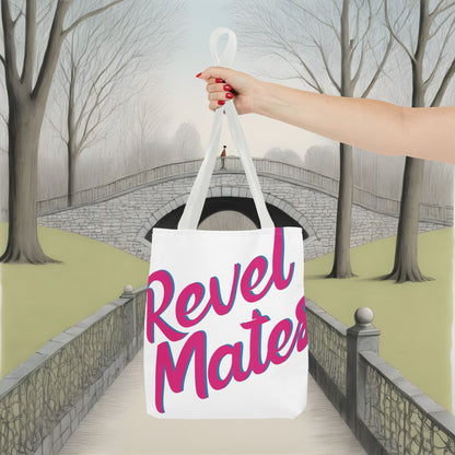 Tote Bag | All Over Print Bag | White & Fuchsia RevelMates Design