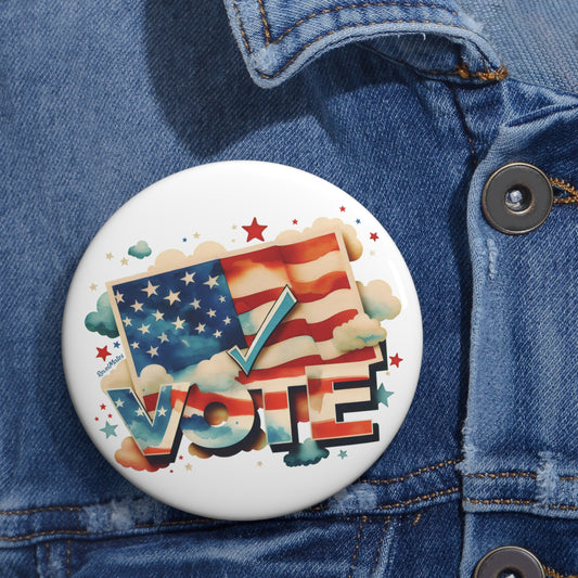 Pin Buttons | VOTE Watercolor Design | US Elections | 2 colors